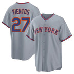 Johmsee NY.Mets #27 Mark Vientos Player Gray Road Home Game Stitched Jerseys