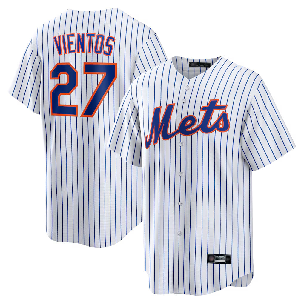 Johmsee NY.Mets #27 Mark Vientos Player White Home Game Stitched Jerseys