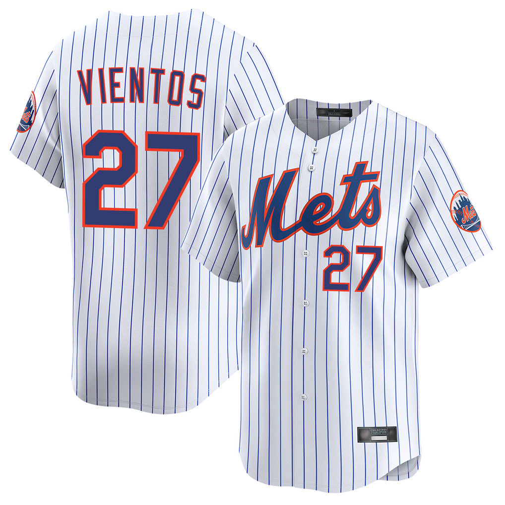 Johmsee NY.Mets #27 Mark Vientos Player White Home Limited Stitched Jerseys