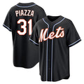 Johmsee NY.Mets #31 Mike Piazza Player Black Fashion Out Game Stitched Jerseys