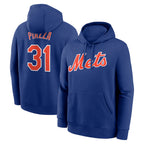 Johmsee NY.Mets #31 Mike Piazza Player Royal Club Pullover Hoodie Game Stitched Jerseys