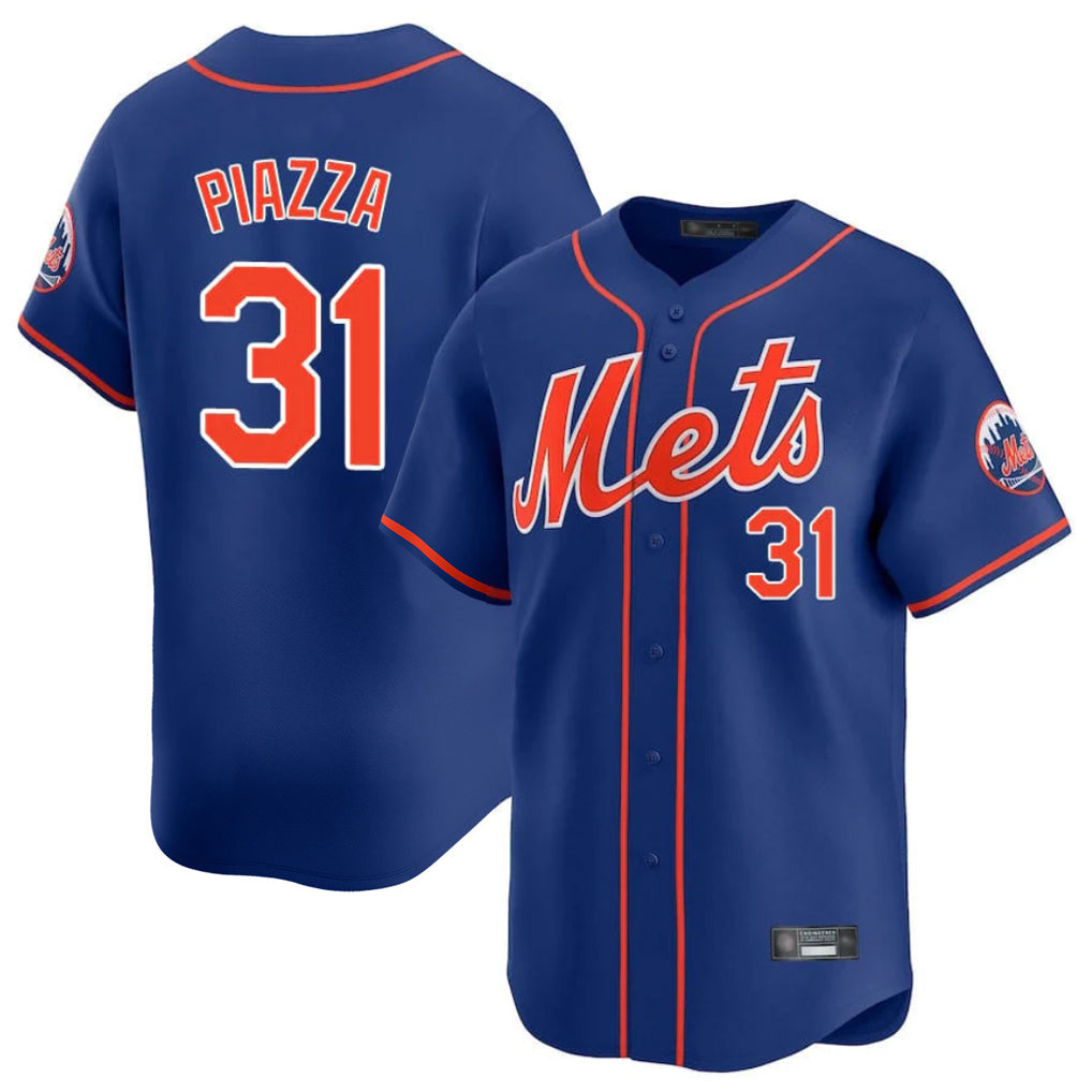 Johmsee NY.Mets #31 Mike Piazza Player Royal Home Limited Stitched Jerseys