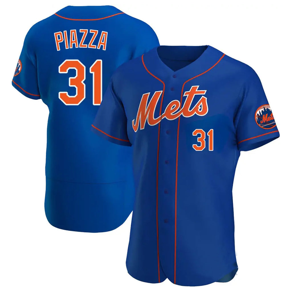Johmsee NY.Mets #31 Mike Piazza Player Royal Limited Elite Home Stitched Jerseys