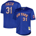 Johmsee NY.Mets #31 Mike Piazza Player Royal Mitchell & Ness Cooperstown Collection Home Limited Stitched Jerseys