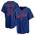Johmsee NY.Mets #31 Mike Piazza Player Royal T-shirt Home Game Stitched Jerseys