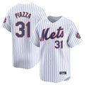 Johmsee NY.Mets #31 Mike Piazza Player White Home Replica Stitched Jerseys