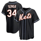 Johmsee NY.Mets #34 Kodai Senga Player Black Fashion Out Game Stitched Jerseys