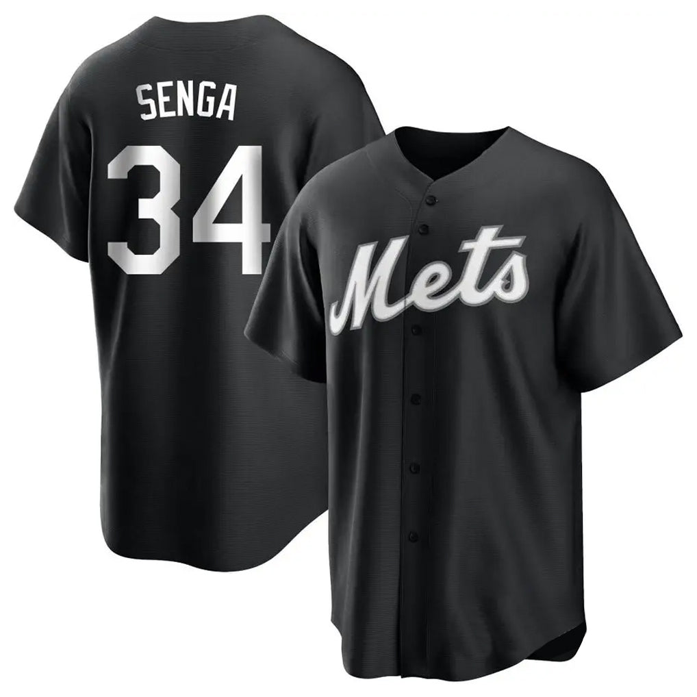Johmsee NY.Mets #34 Kodai Senga Player Black Home Game Stitched Jerseys