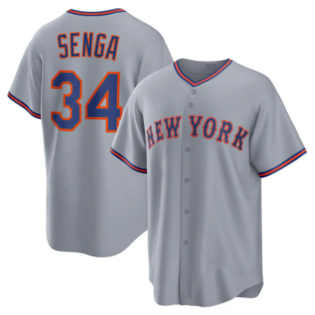 Johmsee NY.Mets #34 Kodai Senga Player Gray Road Home Game Stitched Jerseys