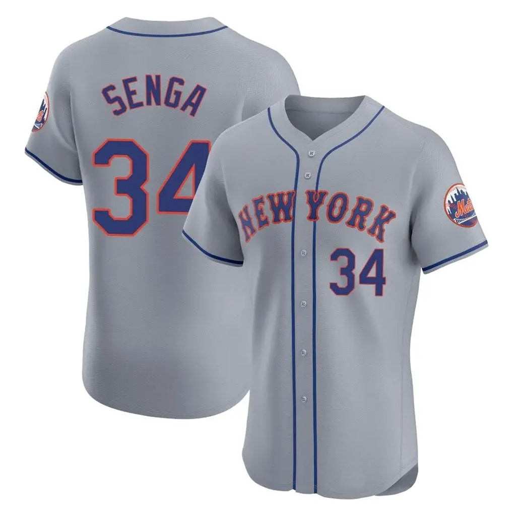 Johmsee NY.Mets #34 Kodai Senga Player Gray Road Limited Elite Home Stitched Jerseys