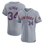 Johmsee NY.Mets #34 Kodai Senga Player Gray Road Limited Elite Home Stitched Jerseys