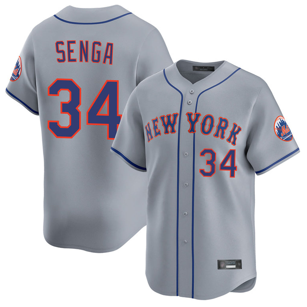 Johmsee NY.Mets #34 Kodai Senga Player Gray Road Limited Home Stitched Jerseys