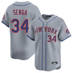 Johmsee NY.Mets #34 Kodai Senga Player Gray Road Limited Home Stitched Jerseys