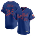 Johmsee NY.Mets #34 Kodai Senga Player Royal T-shirt Home Limited Elite Stitched Jerseys