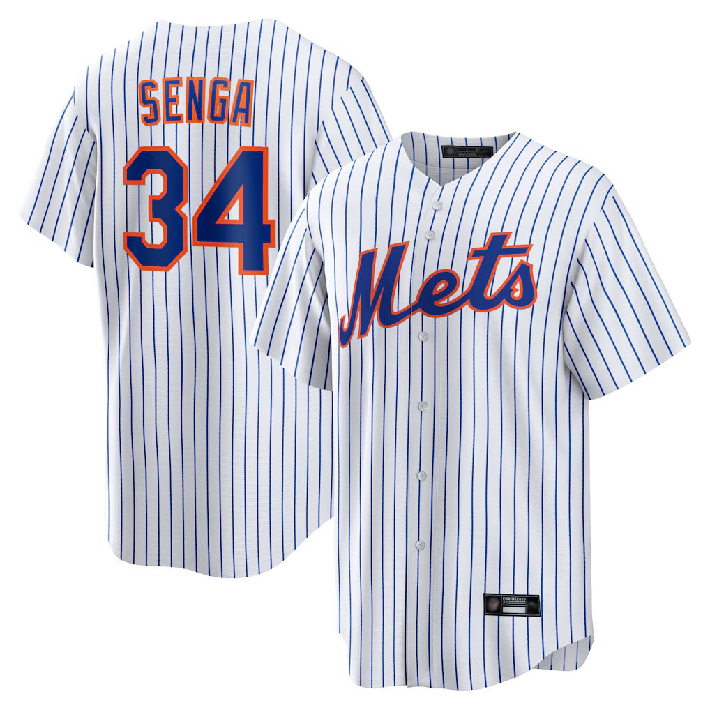 Johmsee NY.Mets #34 Kodai Senga Player White Home Replica Stitched Jerseys