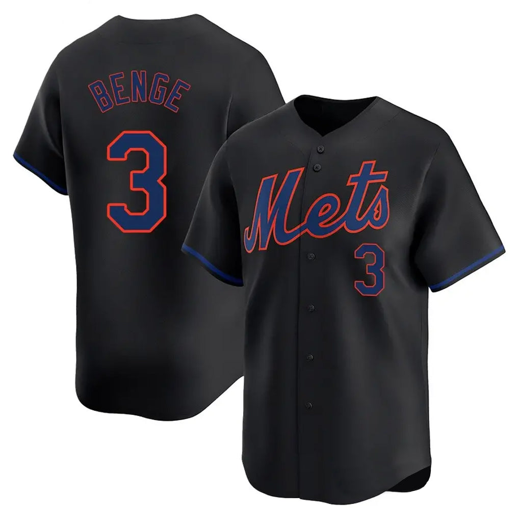 Johmsee NY.Mets #3 Carson Benge Player Black Alternate Home Limited Stitched Jerseys
