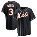 Johmsee NY.Mets #3 Carson Benge Player Black Fashion Out Game Stitched Jerseys