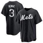 Johmsee NY.Mets #3 Carson Benge Player Black Home Game Stitched Jerseys