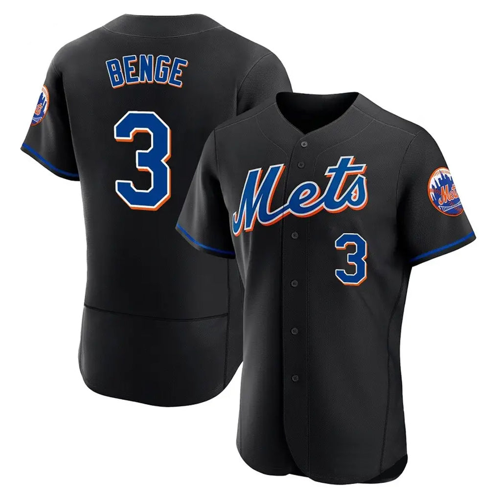 Johmsee NY.Mets #3 Carson Benge Player Black Replica Home Limited Elite Stitched Jerseys