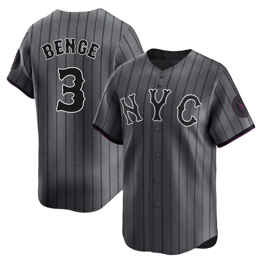 Johmsee NY.Mets #3 Carson Benge Player Gray City Connect Limited Stitched Jerseys