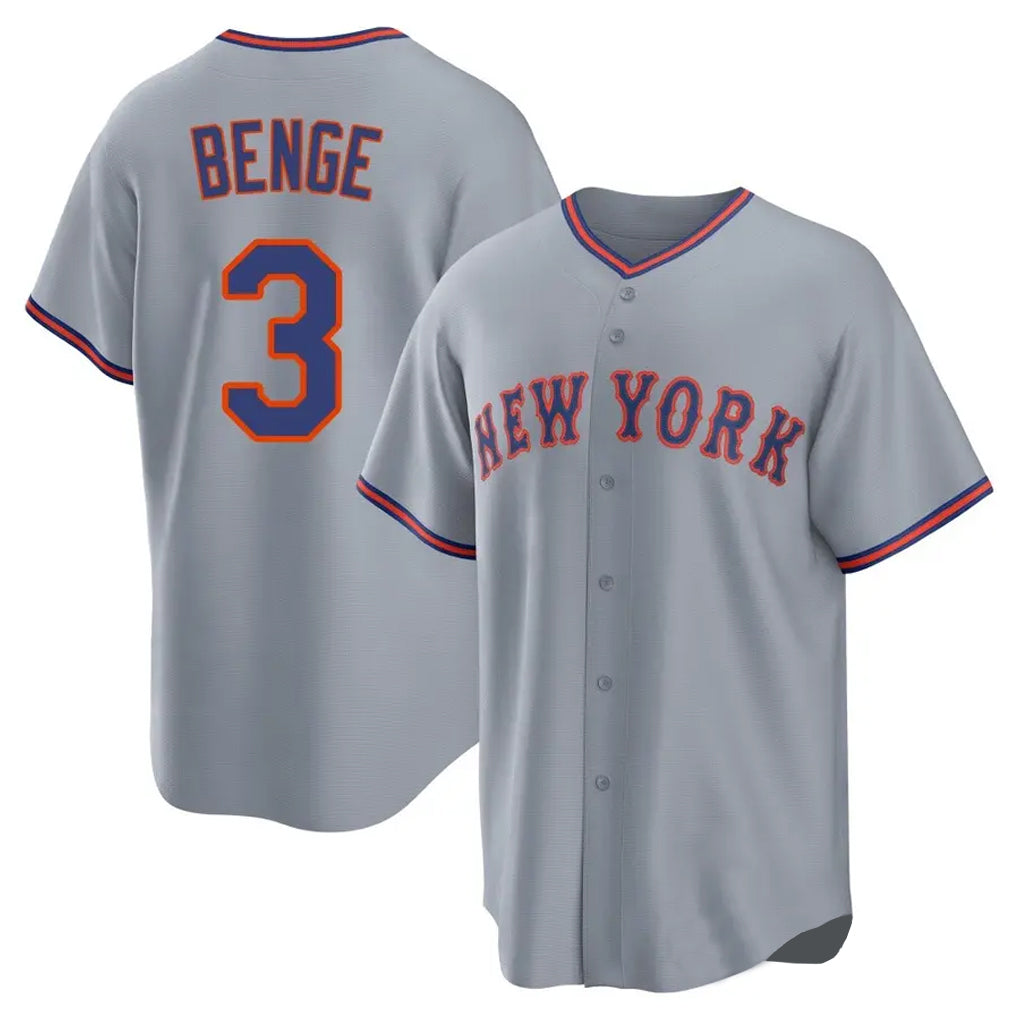 Johmsee NY.Mets #3 Carson Benge Player Gray Road Home Game Stitched Jerseys