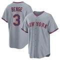 Johmsee NY.Mets #3 Carson Benge Player Gray Road Home Game Stitched Jerseys