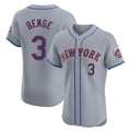 Johmsee NY.Mets #3 Carson Benge Player Gray Road Limited Elite Home Stitched Jerseys