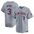 Johmsee NY.Mets #3 Carson Benge Player Gray Road Limited Home Stitched Jerseys