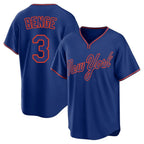 Johmsee NY.Mets #3 Carson Benge Player Royal T-shirt Home Game Stitched Jerseys