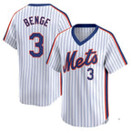 Johmsee NY.Mets #3 Carson Benge Player White Cooperstown Collection T-shirt Game Stitched Jerseys