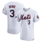 Johmsee NY.Mets #3 Carson Benge Player White Home Limited Elite Stitched Jerseys