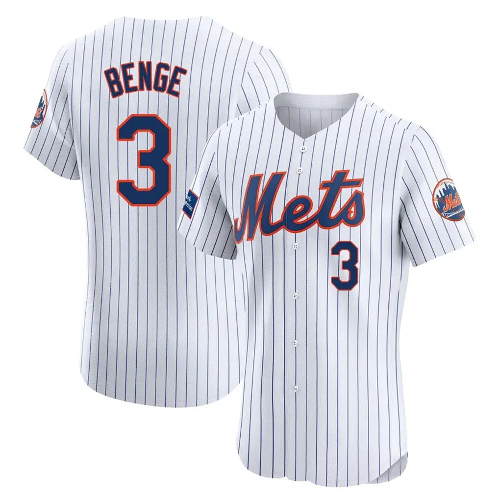 Johmsee NY.Mets #3 Carson Benge Player White Home Limited Elite Stitched Jerseys