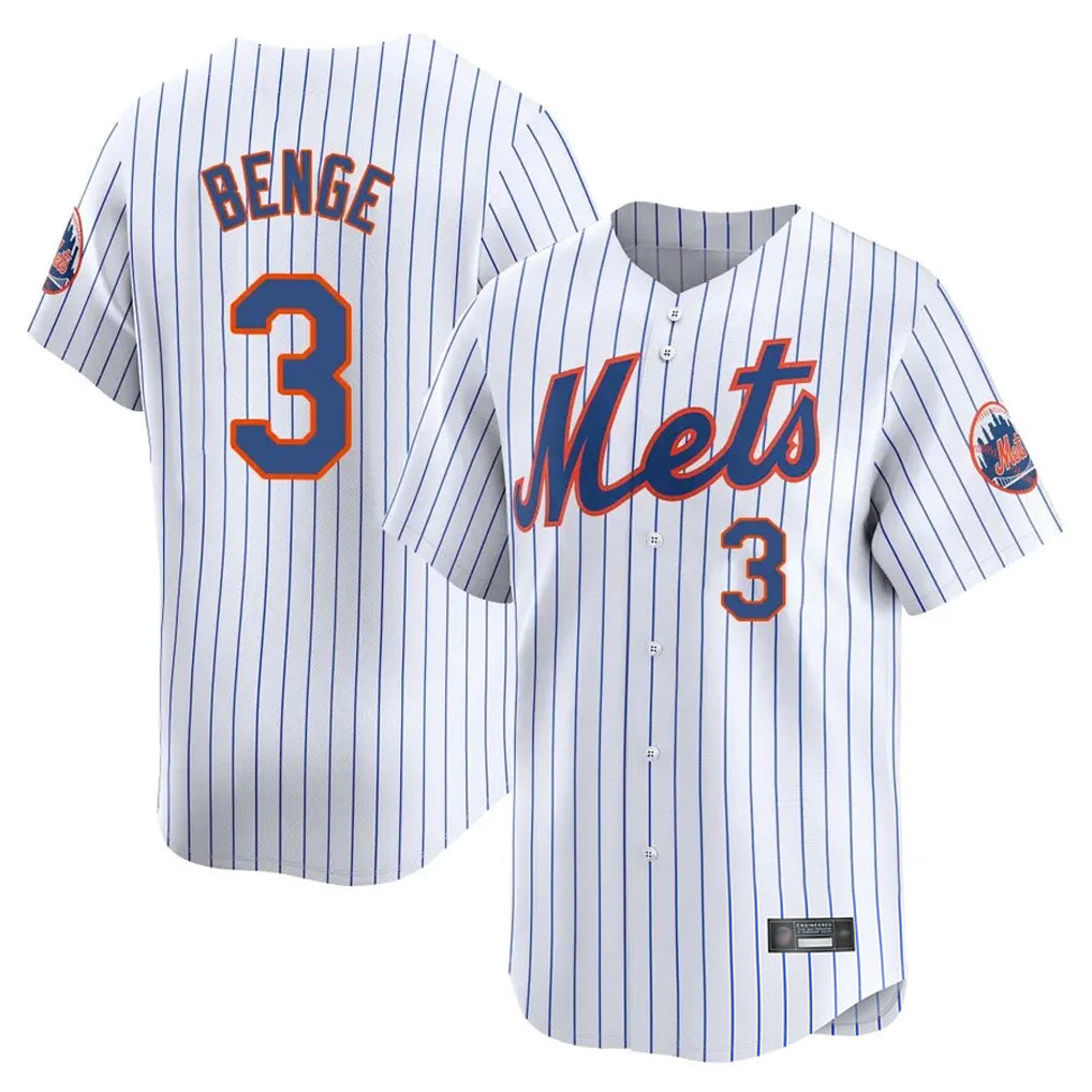 Johmsee NY.Mets #3 Carson Benge Player White Home Replica Stitched Jerseys
