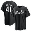 Johmsee NY.Mets #41 Tom Seaver Player Black Home Game Stitched Jerseys