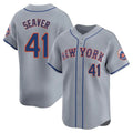 Johmsee NY.Mets #41 Tom Seaver Player Gray Road Limited Home Stitched Jerseys