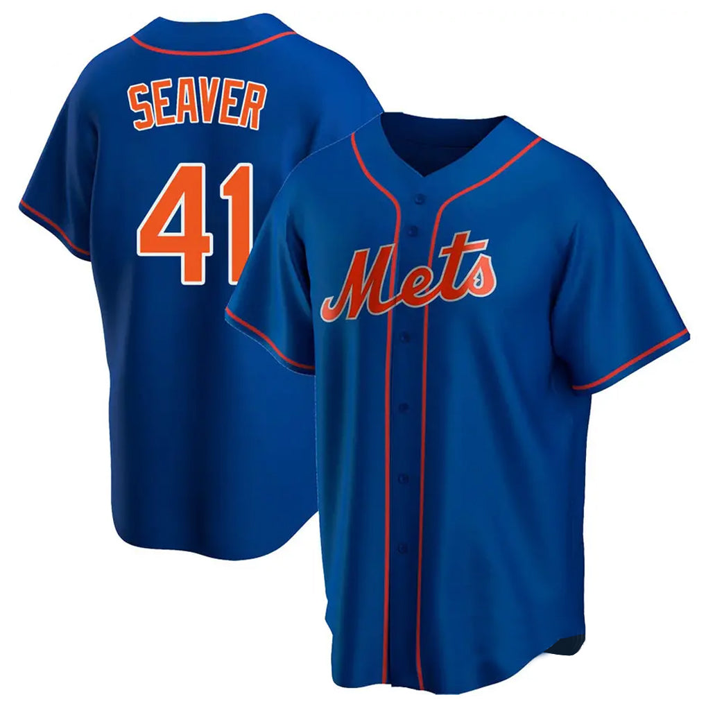 Johmsee NY.Mets #41 Tom Seaver Player Royal Home Game Stitched Jerseys