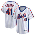 Johmsee NY.Mets #41 Tom Seaver Player White Cooperstown Collection T-shirt Game Stitched Jerseys