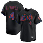 Johmsee NY.Mets #4 Francisco Alvarez Player Black Alternate Home Limited Stitched Jerseys