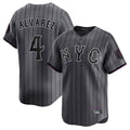 Johmsee NY.Mets #4 Francisco Alvarez Player Gray City Connect Limited Stitched Jerseys