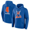 Johmsee NY.Mets #4 Francisco Alvarez Player Royal Club Pullover Hoodie Game Stitched Jerseys