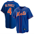 Johmsee NY.Mets #4 Francisco Alvarez Player Royal Home Game Stitched Jerseys
