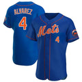 Johmsee NY.Mets #4 Francisco Alvarez Player Royal Limited Elite Home Stitched Jerseys