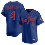 Johmsee NY.Mets #4 Francisco Alvarez Player Royal T-shirt Home Limited Elite Stitched Jerseys