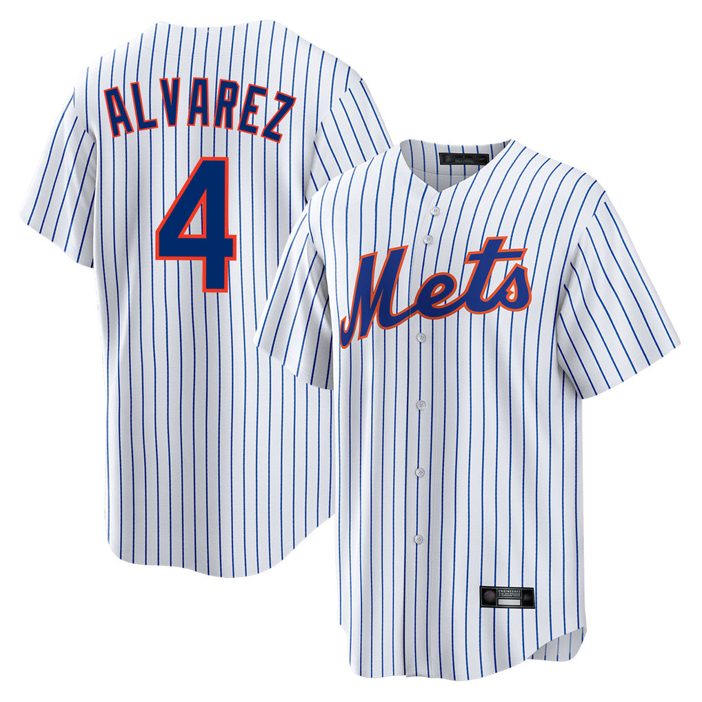 Johmsee NY.Mets #4 Francisco Alvarez Player White Home Game Stitched Jerseys