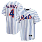 Johmsee NY.Mets #4 Francisco Alvarez Player White Home Game Stitched Jerseys