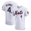 Johmsee NY.Mets #4 Francisco Alvarez Player White Home Limited Elite Stitched Jerseys