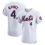 Johmsee NY.Mets #4 Francisco Alvarez Player White Home Limited Elite Stitched Jerseys