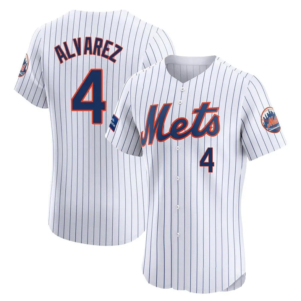 Johmsee NY.Mets #4 Francisco Alvarez Player White Home Limited Elite Stitched Jerseys