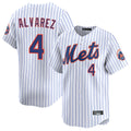 Johmsee NY.Mets #4 Francisco Alvarez Player White Home Replica Stitched Jerseys