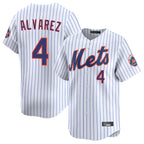 Johmsee NY.Mets #4 Francisco Alvarez Player White Home Replica Stitched Jerseys